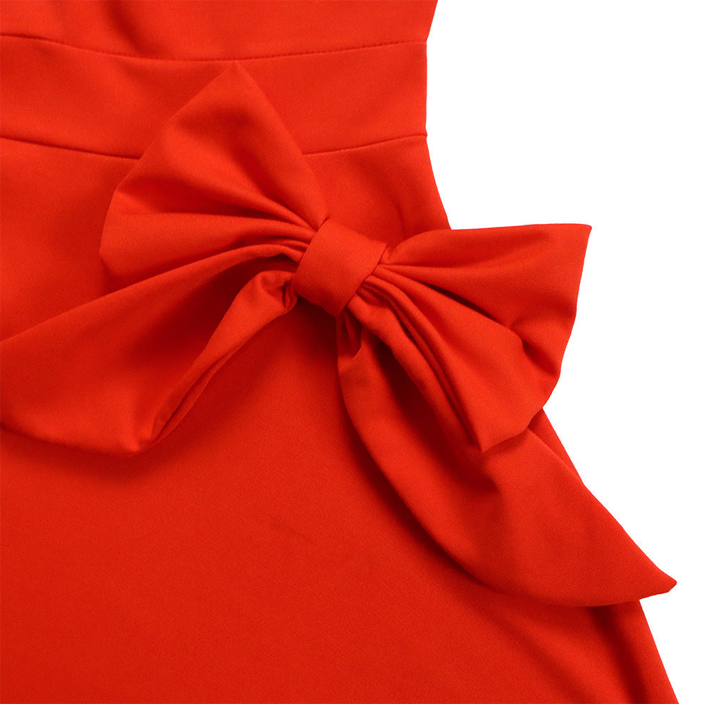 Adorable Bow Dress With Pockets