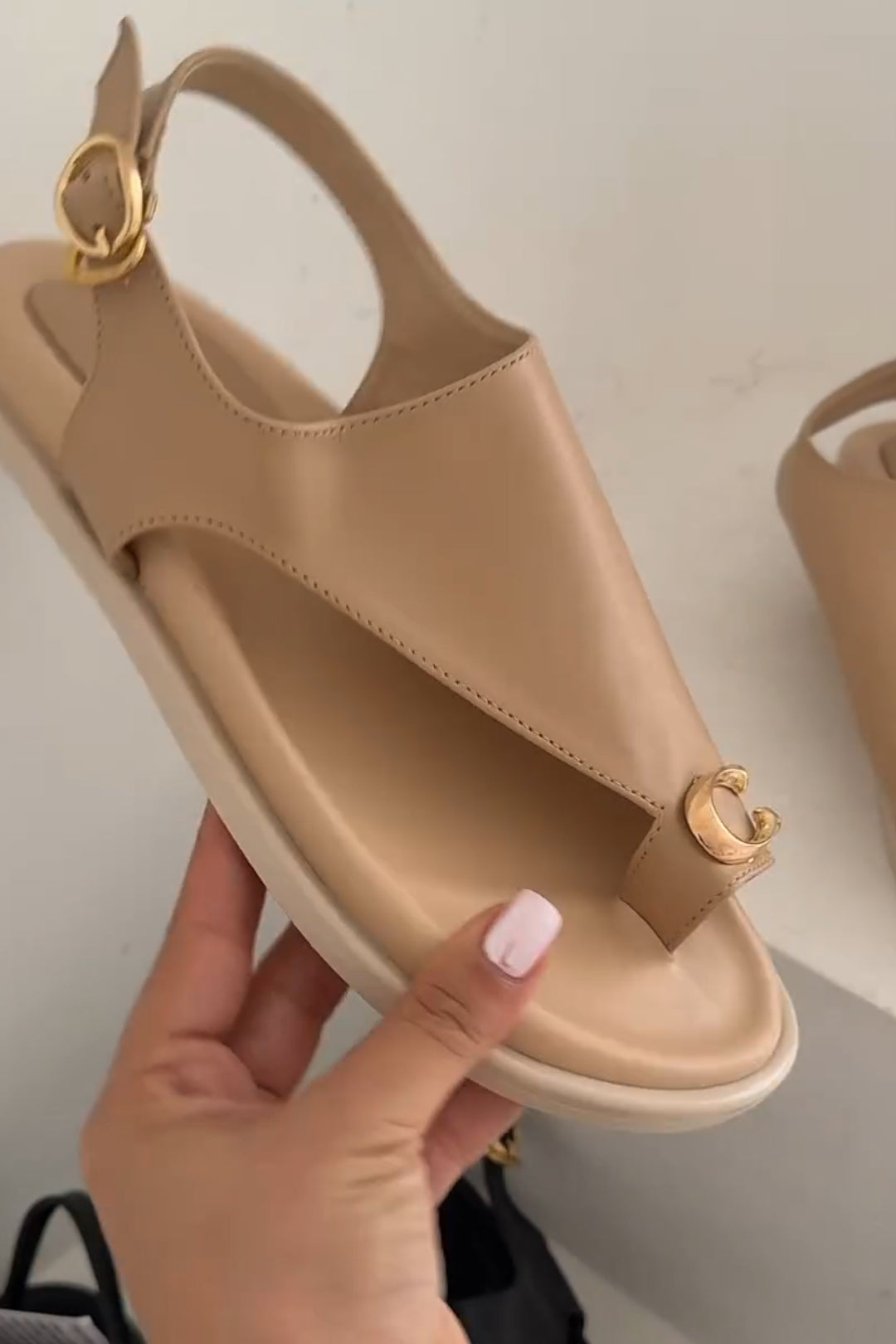 Chic Slip-On Sandals with Gold Horsebit Detail