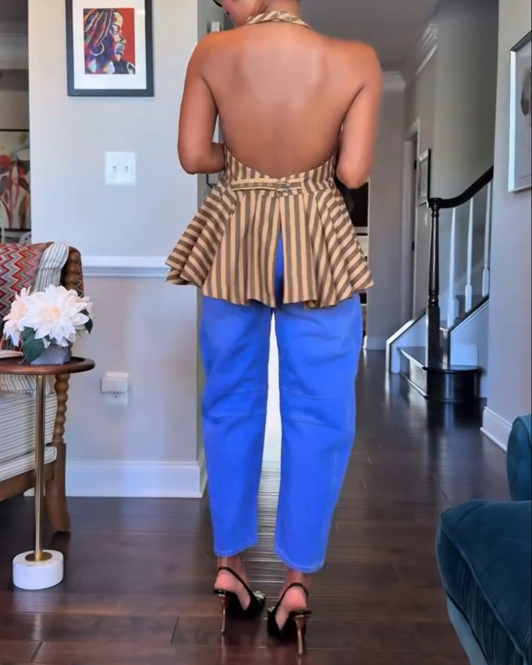 Women's Sleeveless Striped Minimalist Camisole Tank top