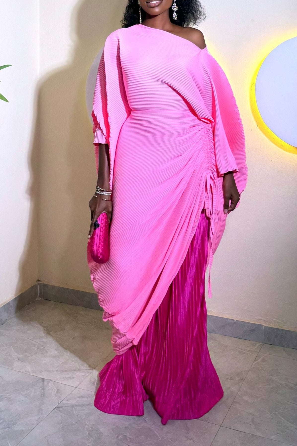 2Piece Fuschia Flame Trouser Set