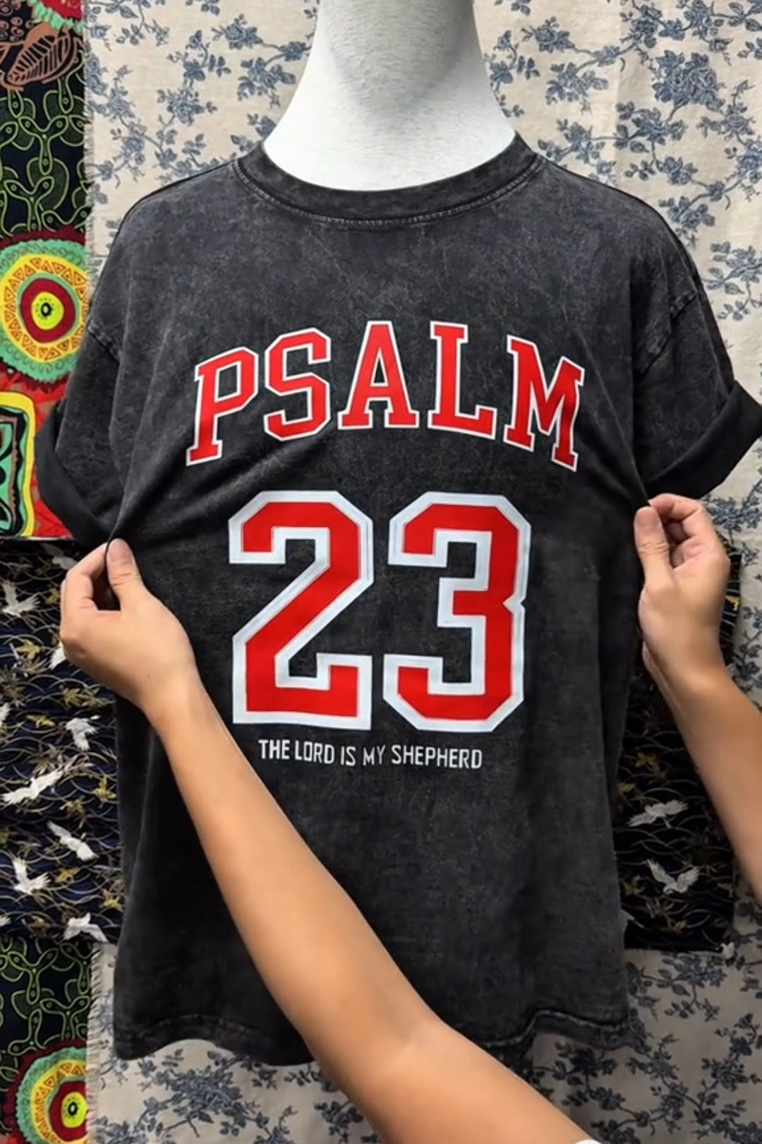 Women's Distressed Printed T-shirt-PSALM