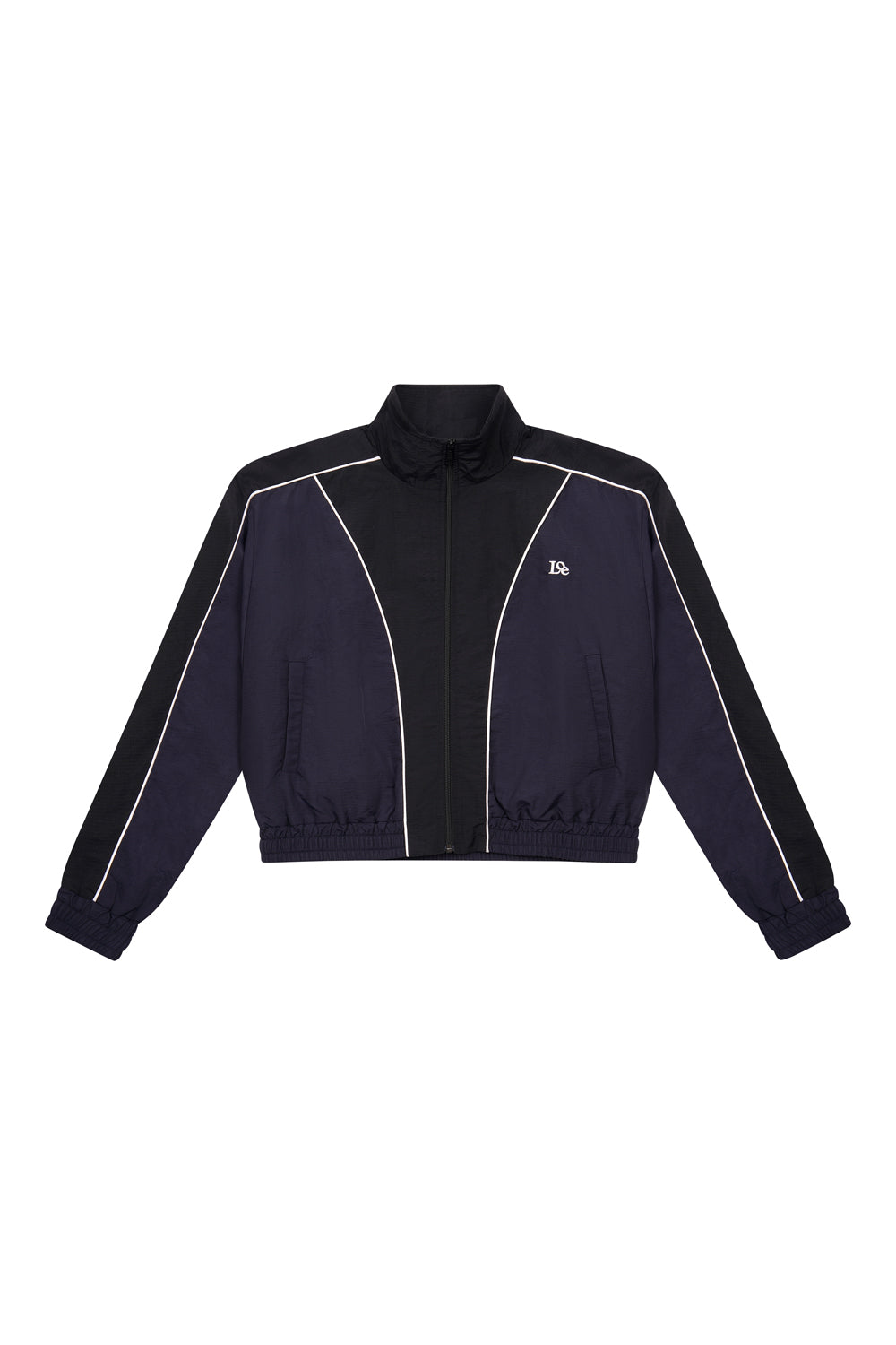 Panelled Track Jacket with White Contrast Piping