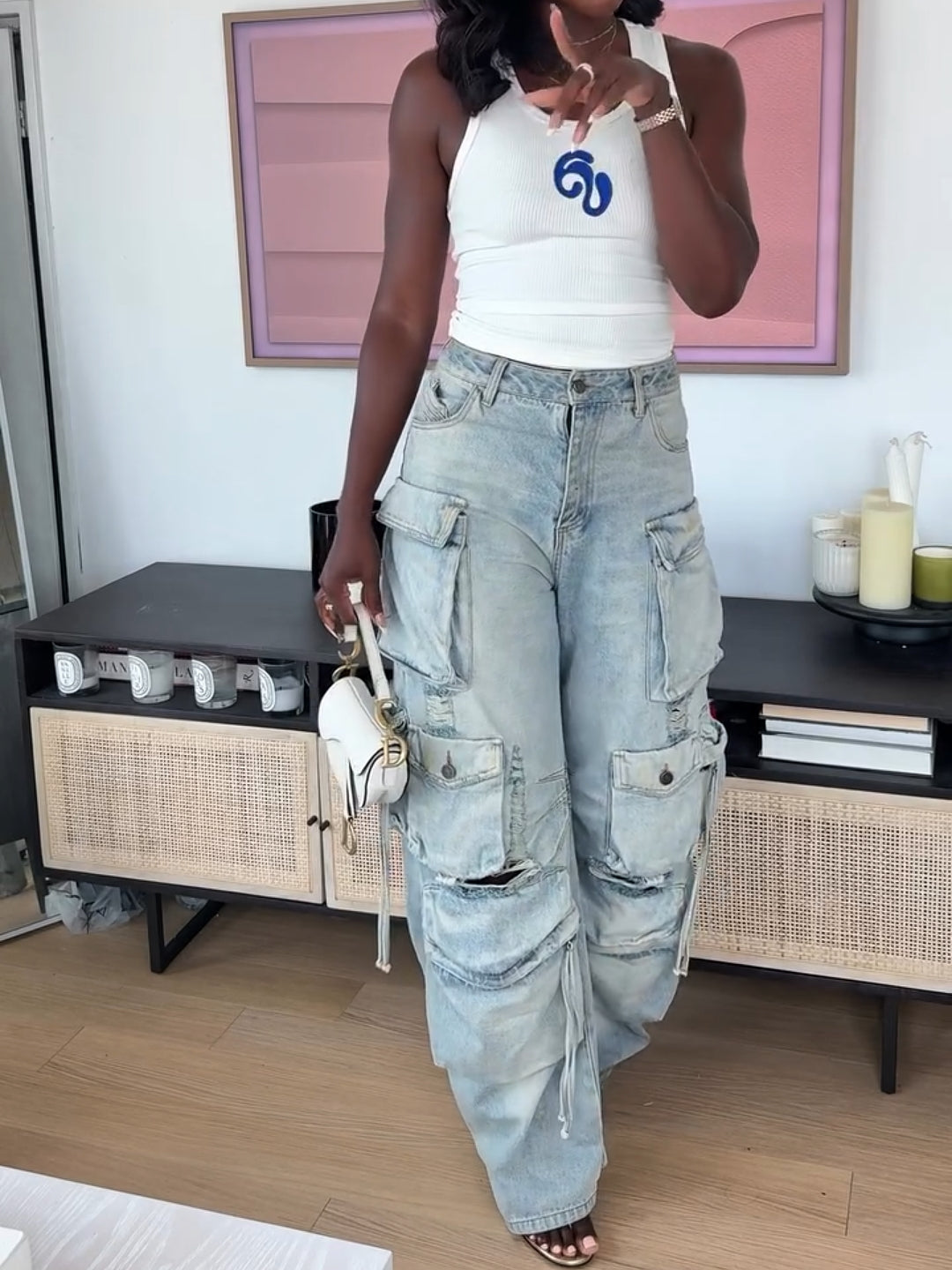 Sky Blue Multiple pockets Jeans