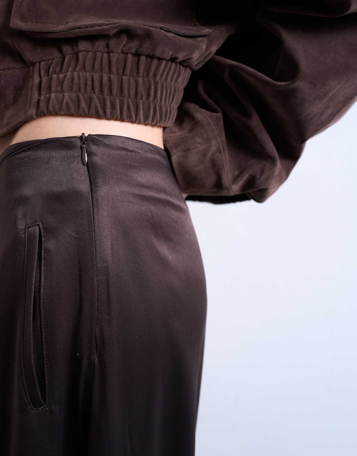 High Waisted Satin Cuffed Balloon Pants