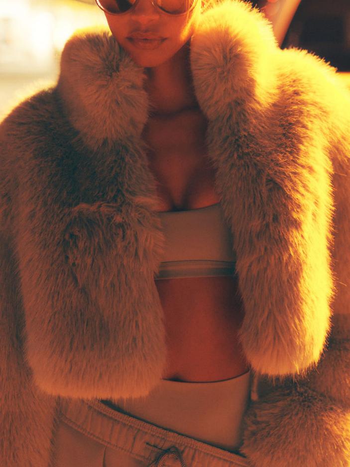 Opulent Faux Fur Cropped Jacket