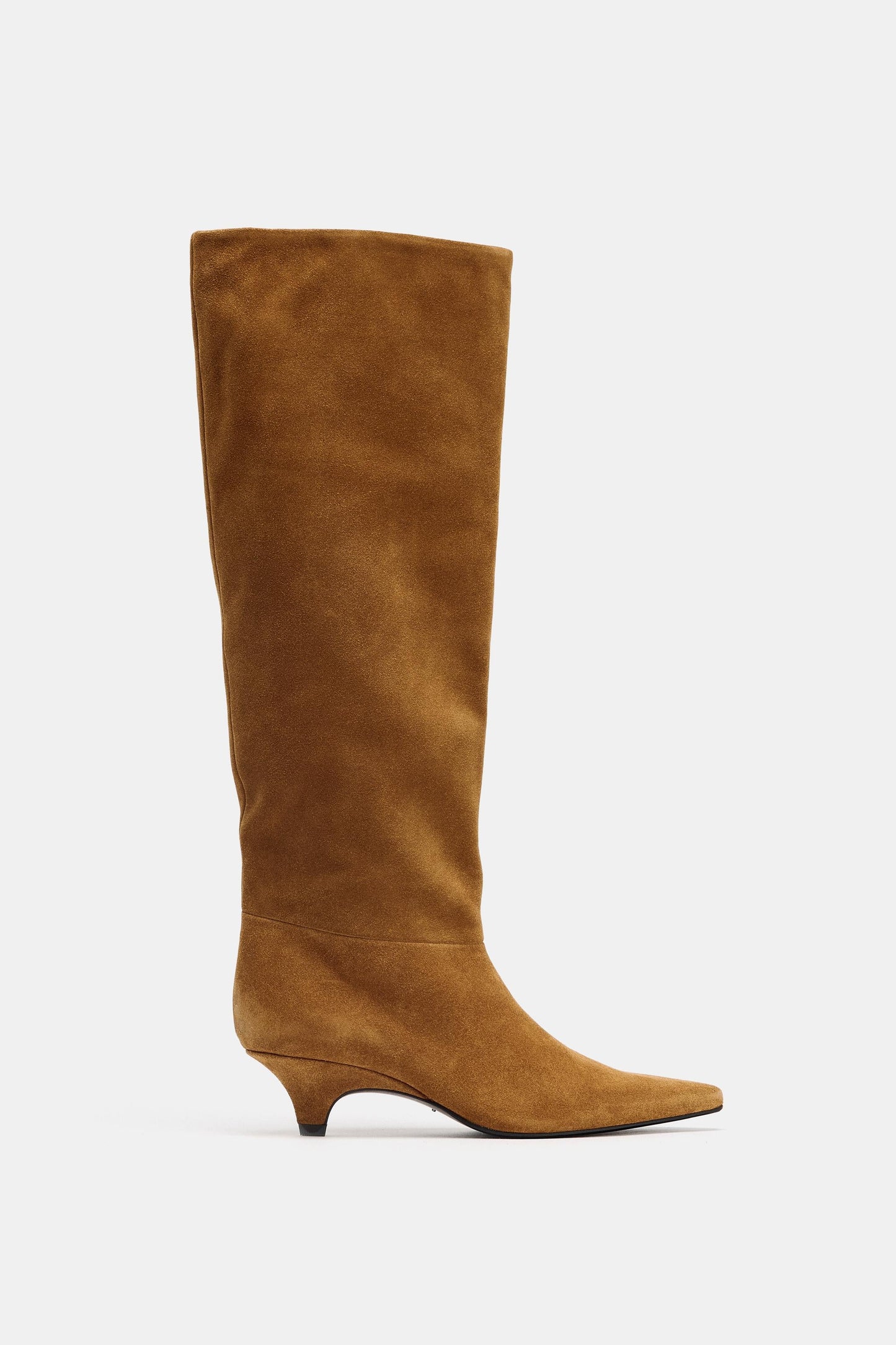 Faux Suede Heeled Boots
