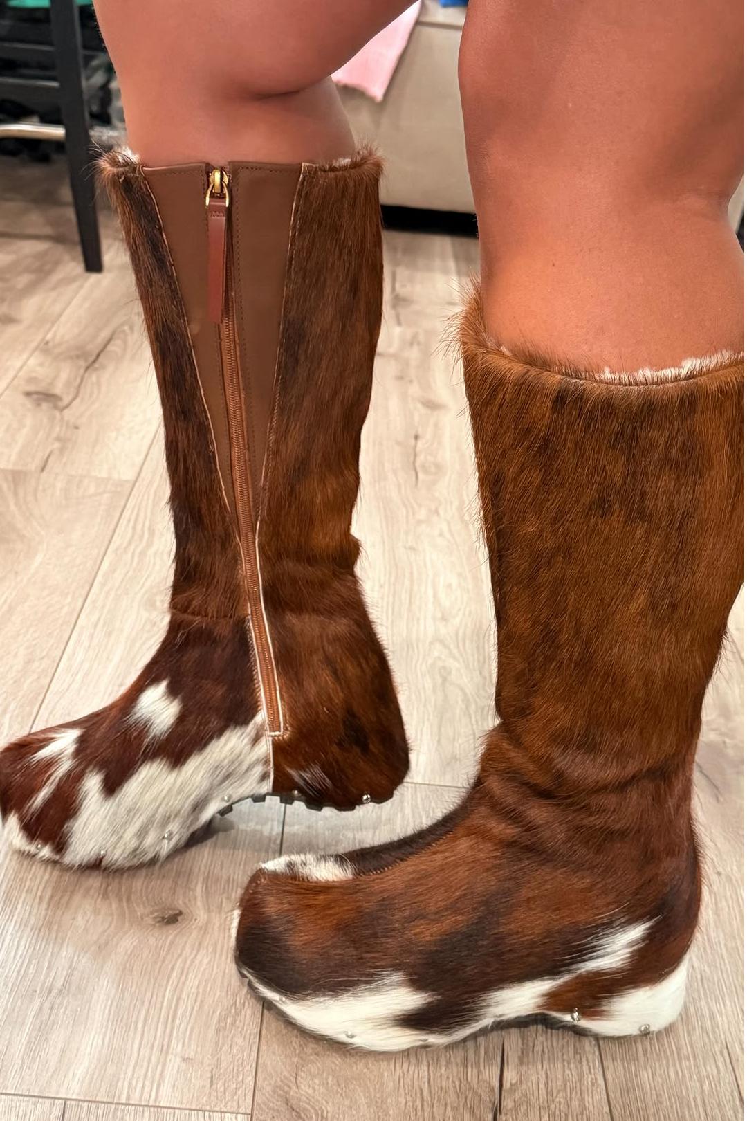 Wide Calf Cowgirl Boots – Handmade Knee-High Country Cowboy Winter Boots
