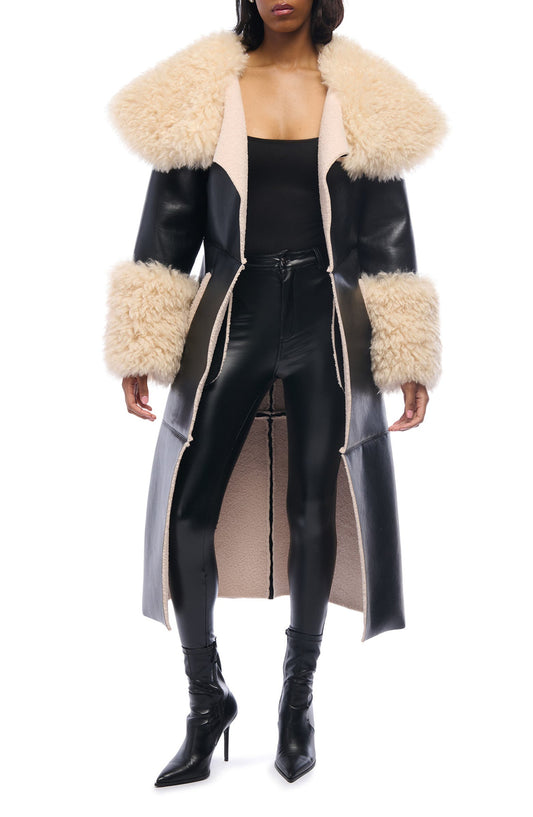 Faux Fur Trench Coat
