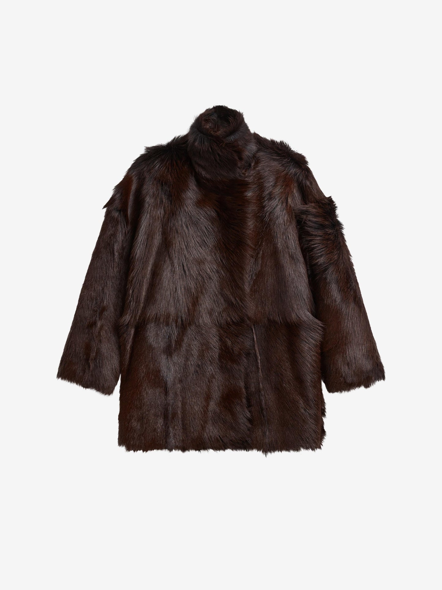 Nerola Funnel Neck Fur Coat