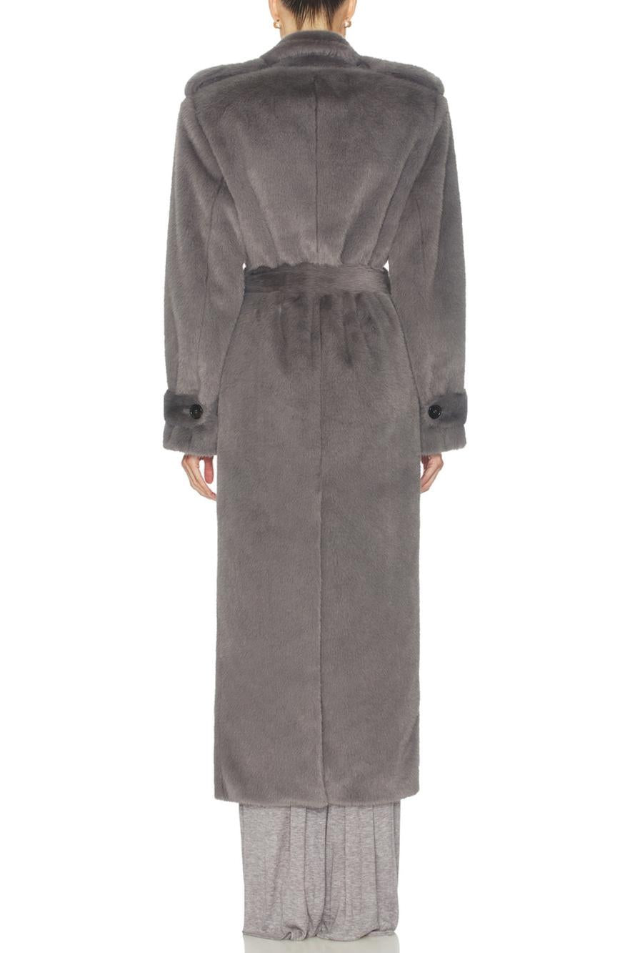 Faux Fur Long Trench