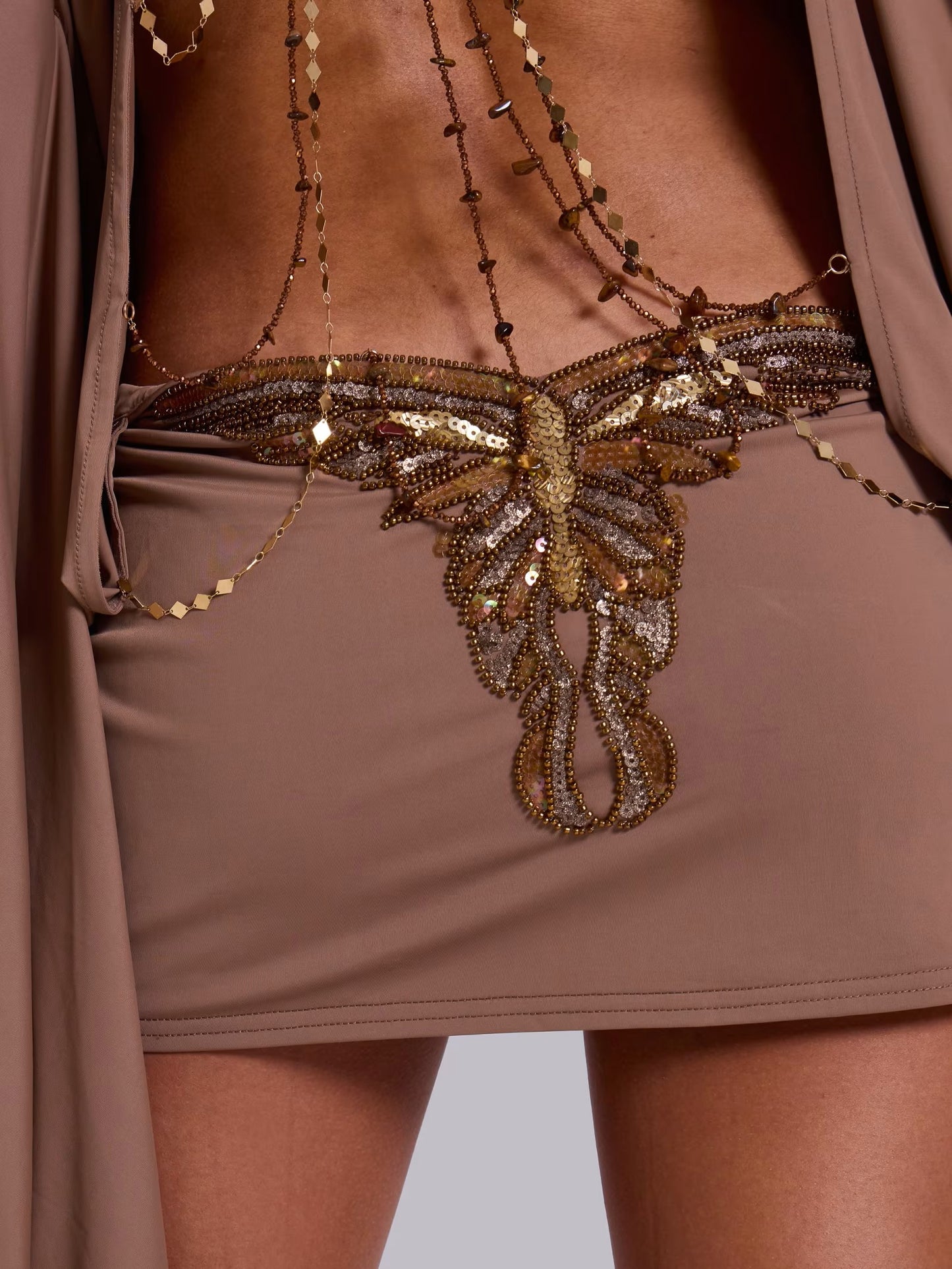 Embellished Butterfly Mini Dress
