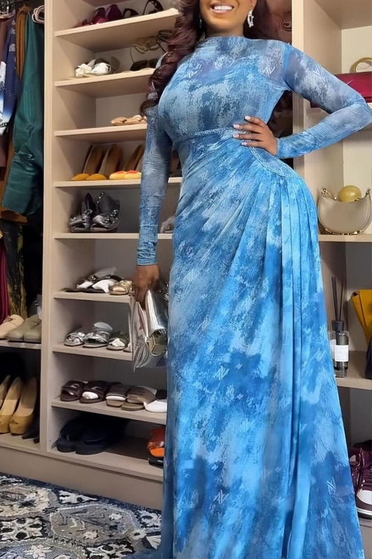 Arctic Dye Luxury Maxi Dress