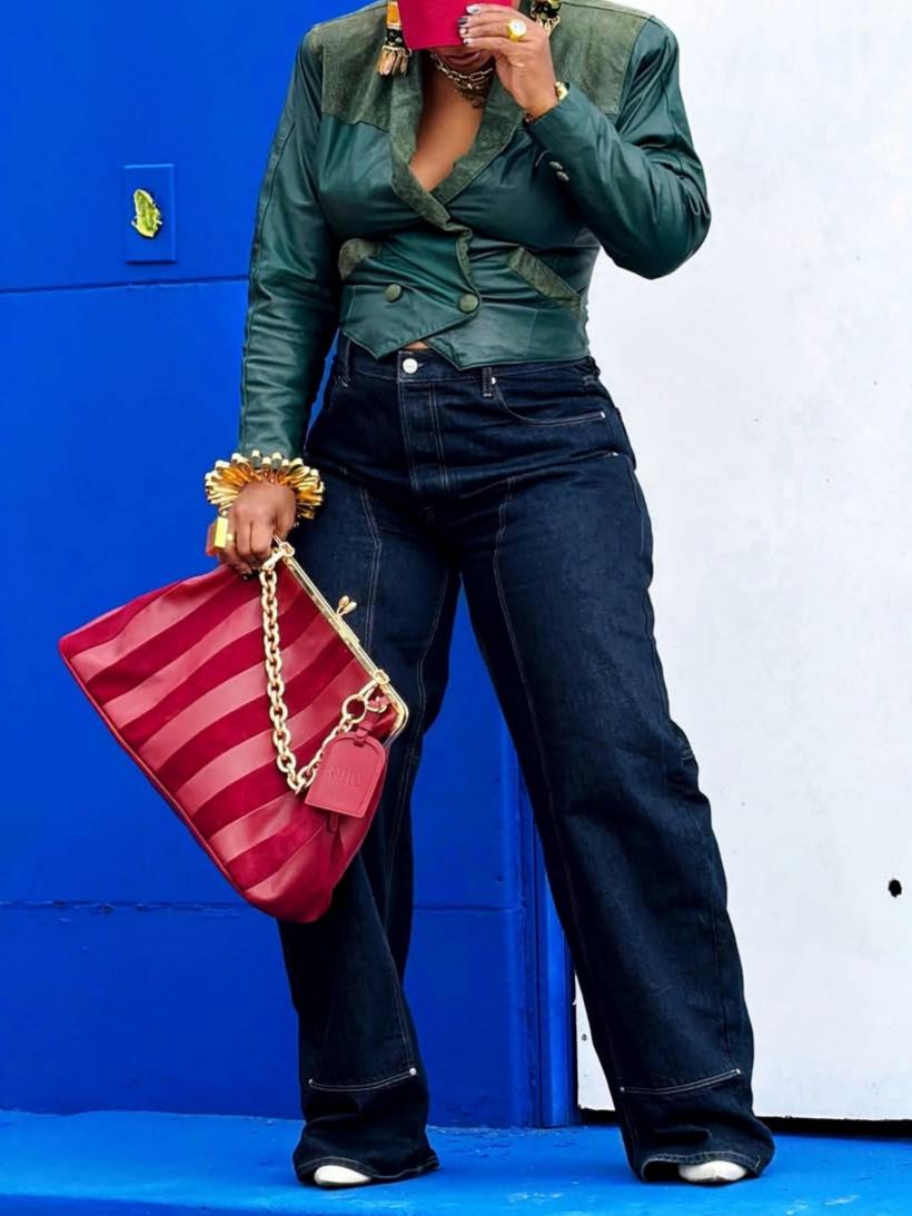 Vintage Green Leather 80's Jacket