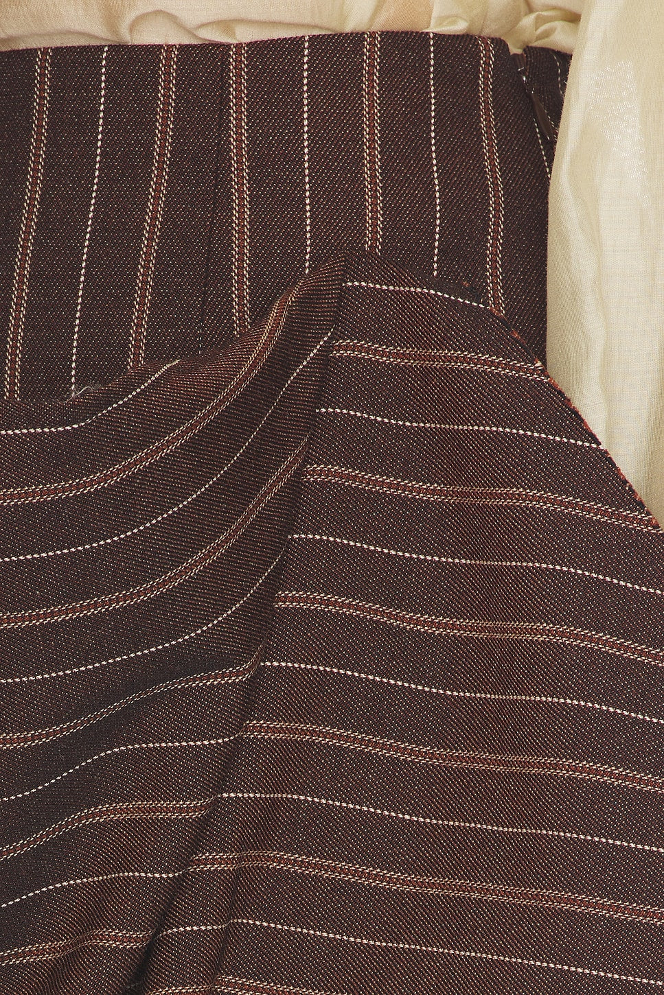 Irregular Stripe Twill Blanket Skirt