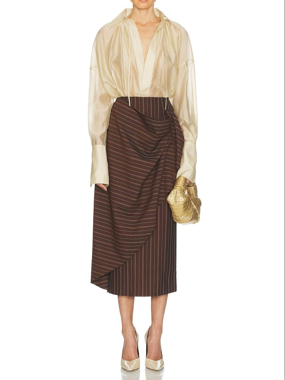 Satin Tie-Front Blouse