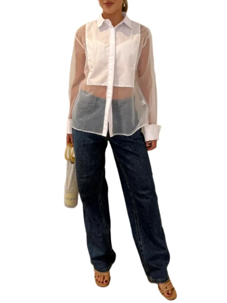 Skyline Sheer Shirt in white