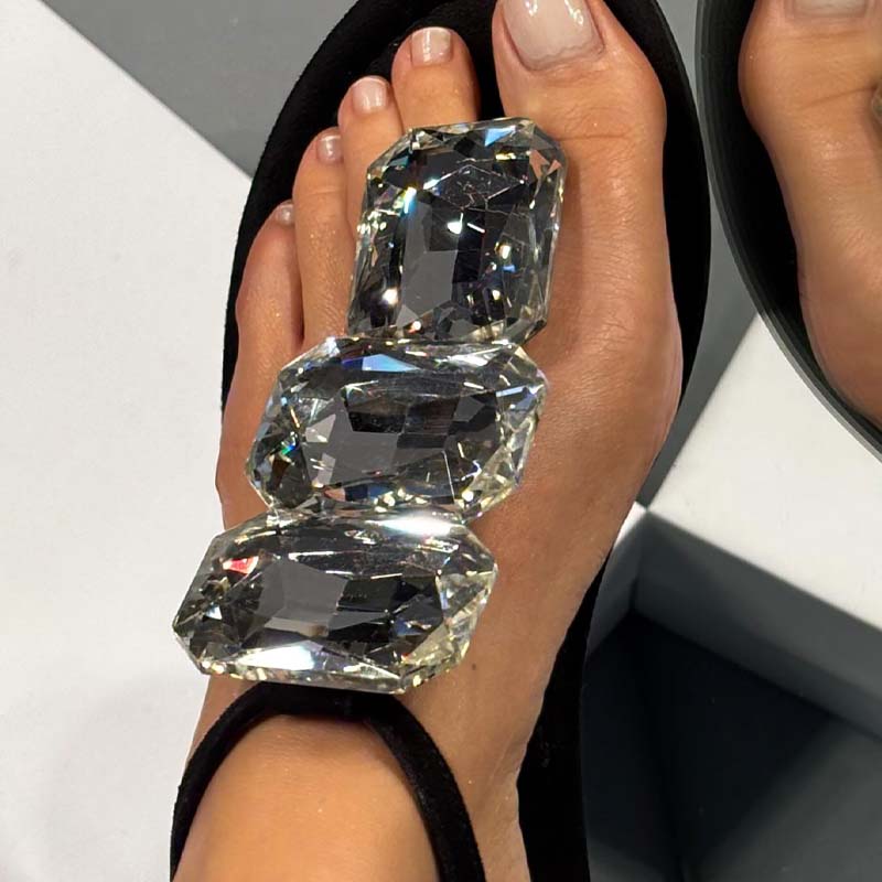 Rhinestone Sparkle Flip Flops Flat Sandals