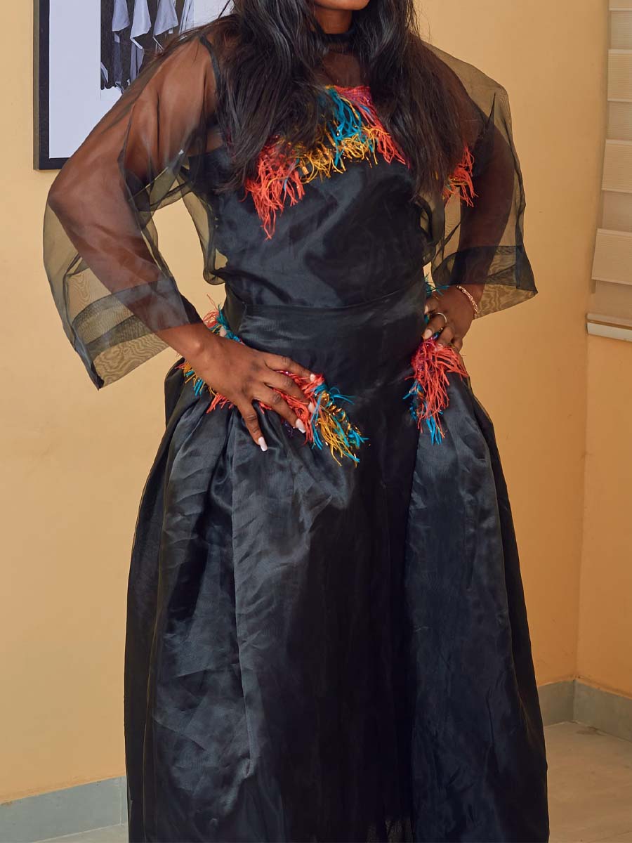 Organza Feathers Skirt Set