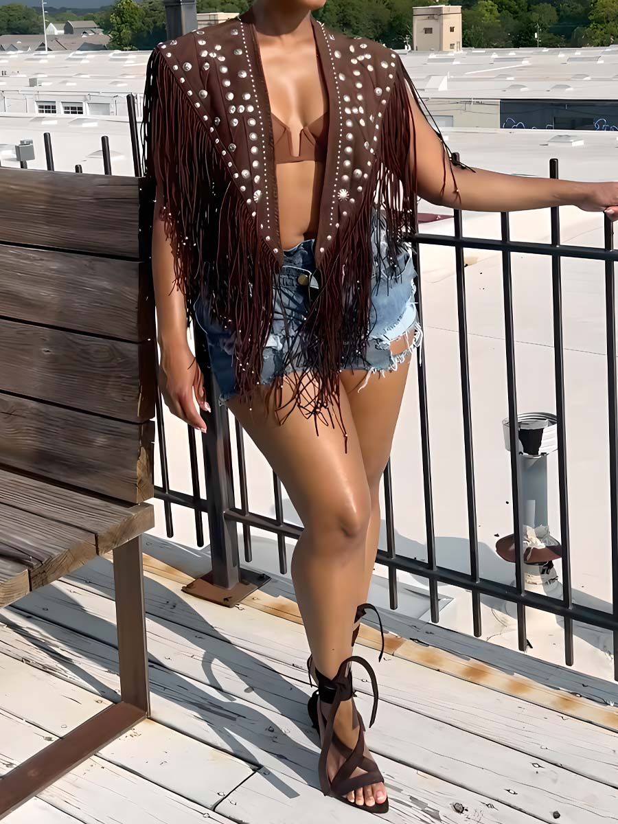 Fringed Hem Vest Top