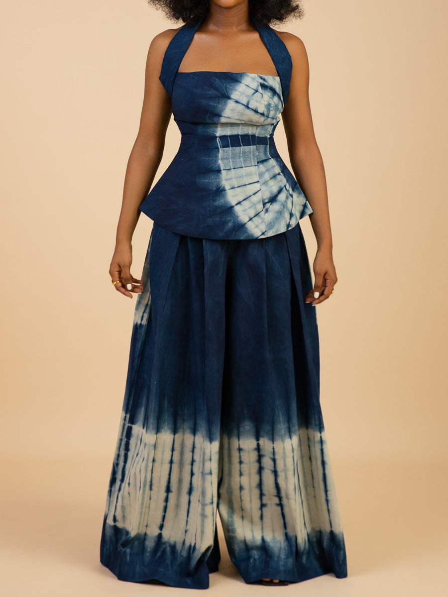 Printed Halter Neck Two-Piece Set