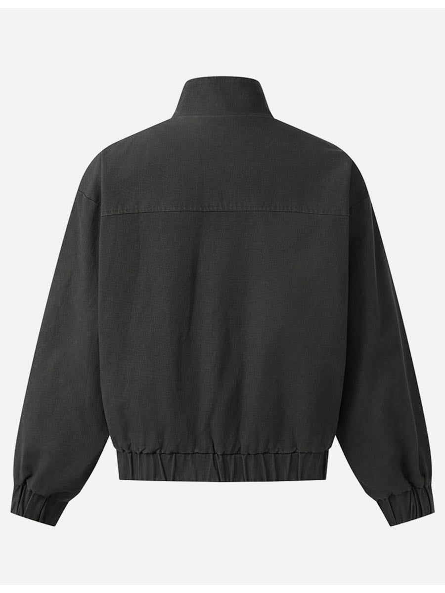 Metal Button Collared Slant Placket Soft Warm Coat