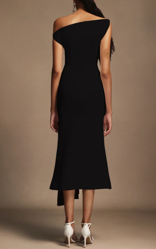 Demure Irregular Occasion Midi Dress