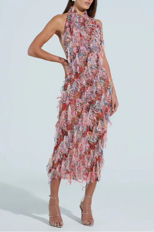 SUMMER TIME LIVIN MESH MIDI DRESS IN PINK