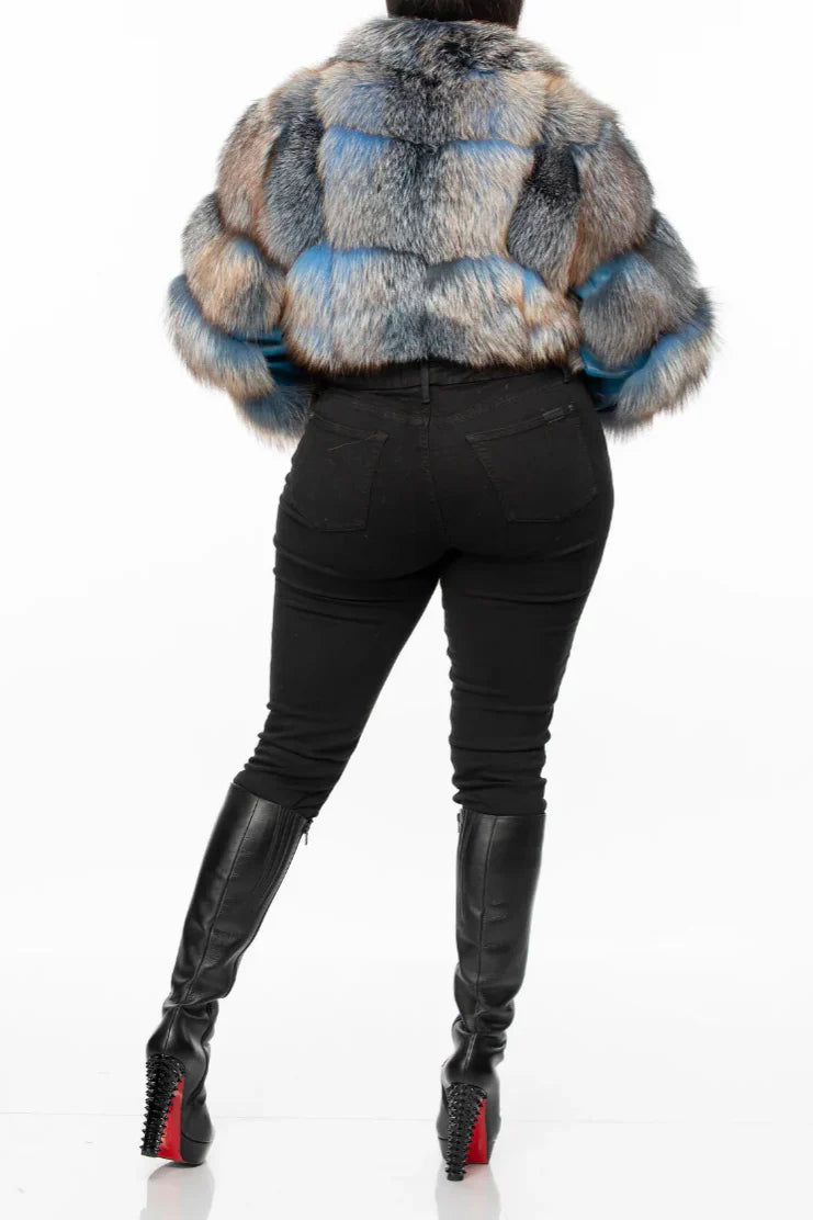 Cropped Faux Fur Jacket