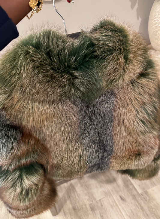 Mean Green Faux Fur Coat