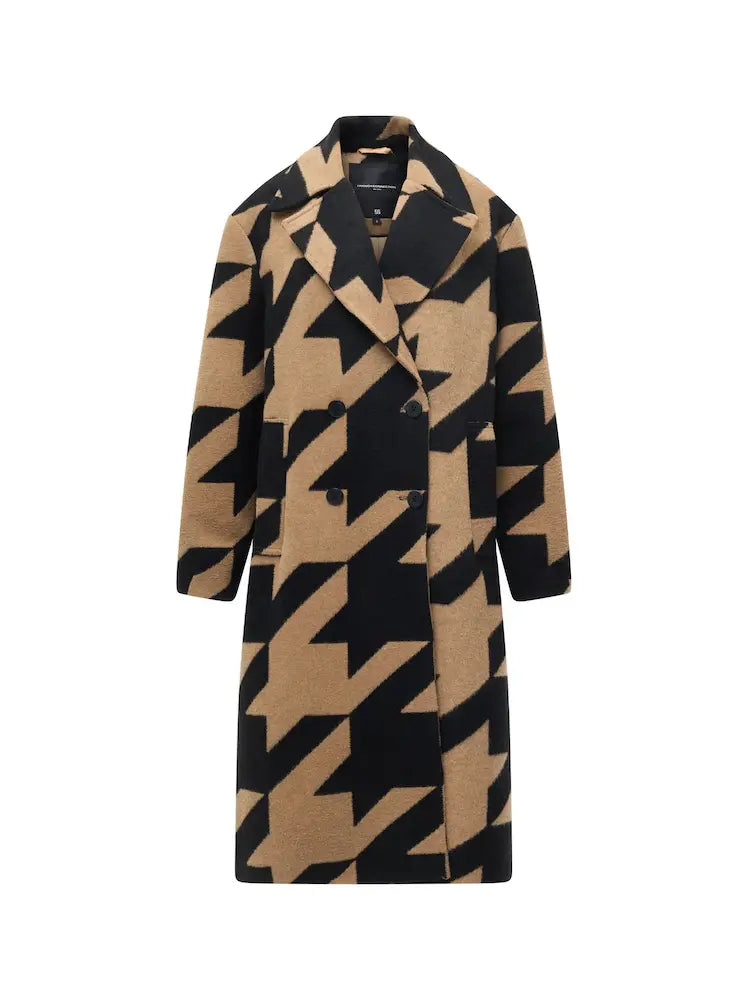 Black Lucilla Houndstooth Coat