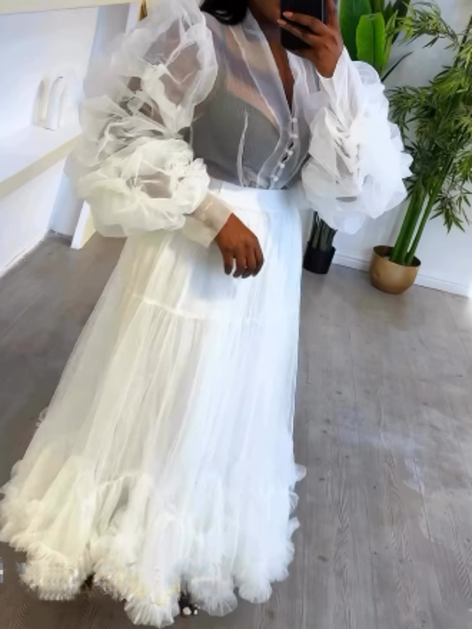 The Classy Mesh Skirt 2pc Set