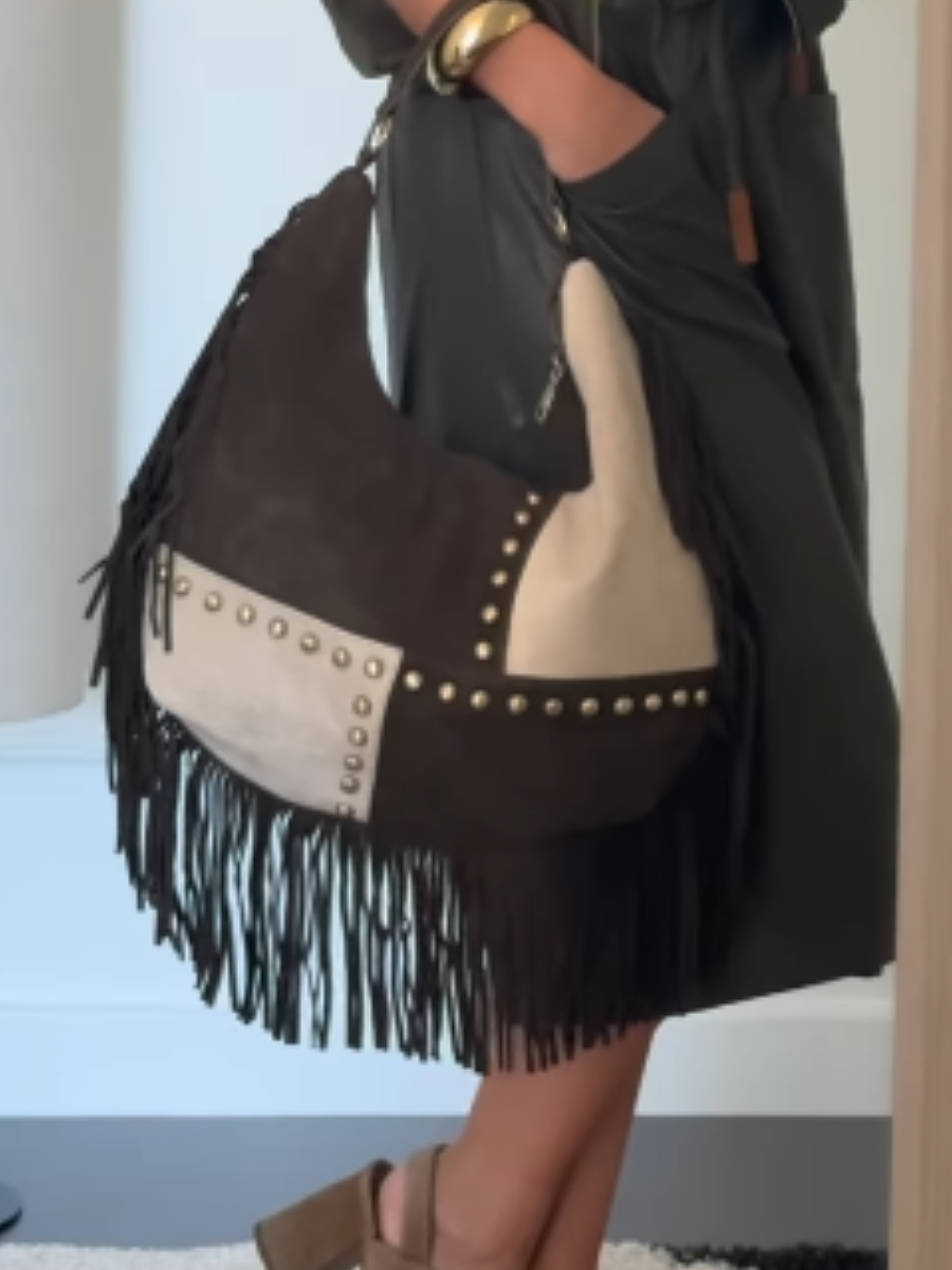 Tassel Studded Shoulder Bag