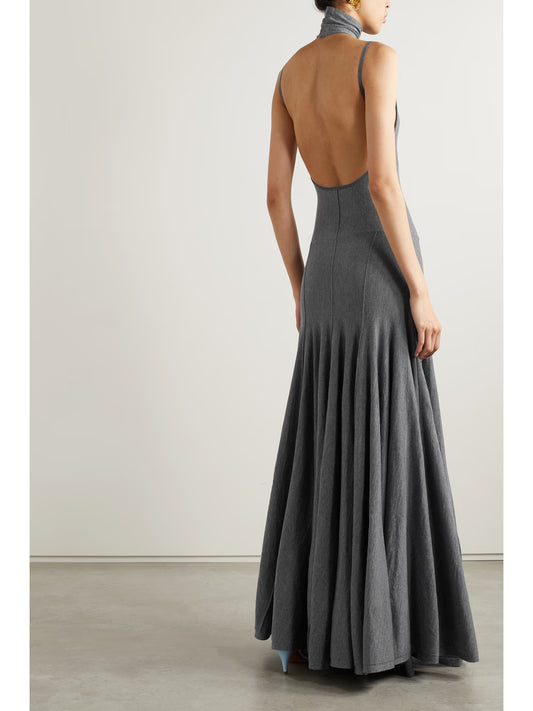 Open-back Draped Maxi Dress