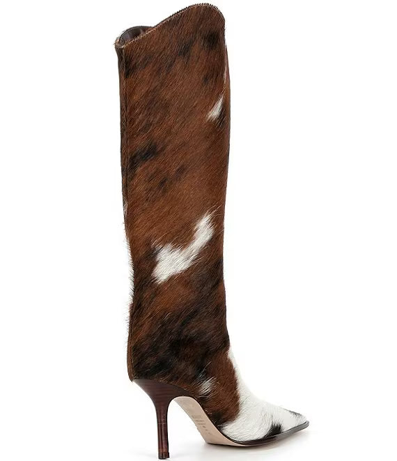Wild Cow Print Hair Calf Tall Boots