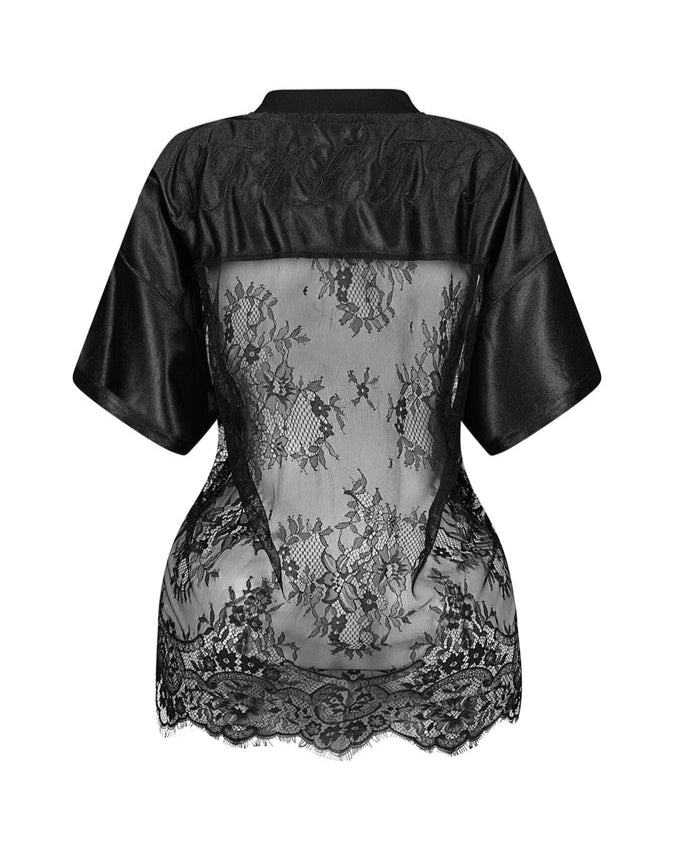 Kaylor V-neck Oversized Lace Jersey Top