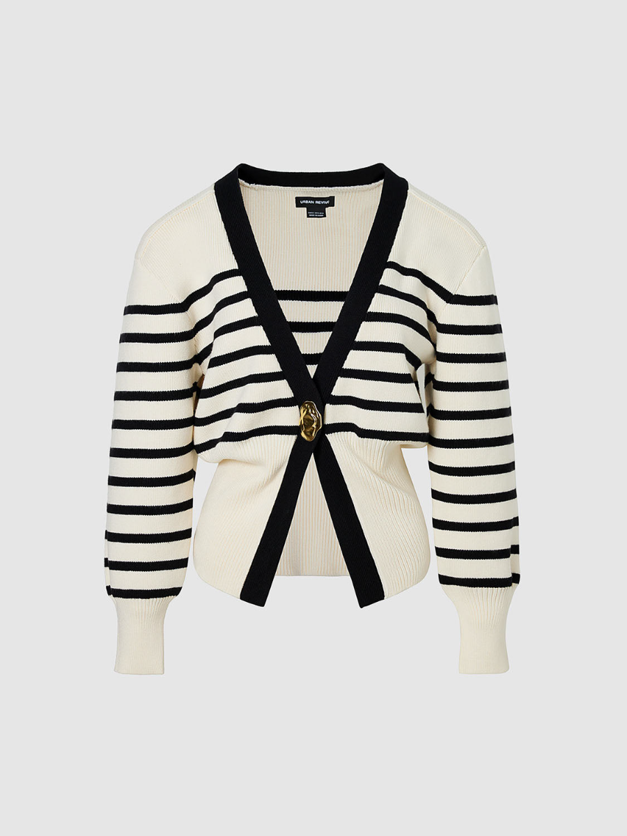 Striped Knitted Cardigan