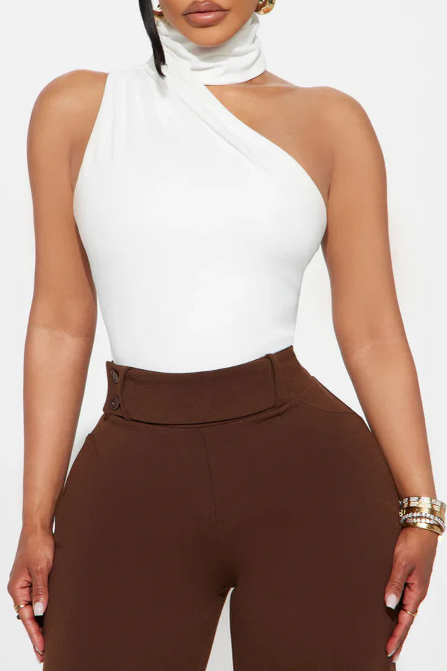 Ruched Mock Neck Bodysuit