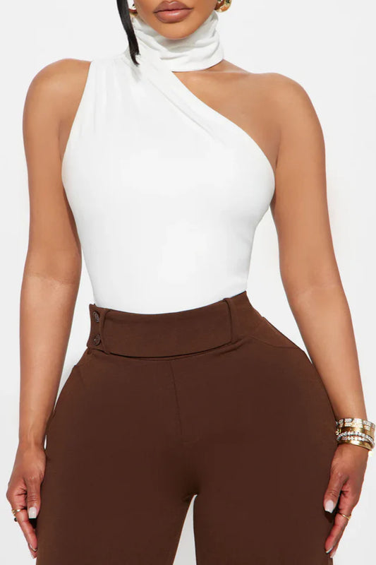 Ruched Mock Neck Bodysuit