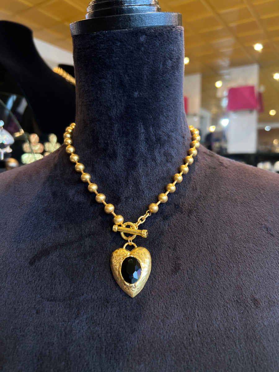 Stacked Gold Thick Chain With Colored Gemstone Necklace