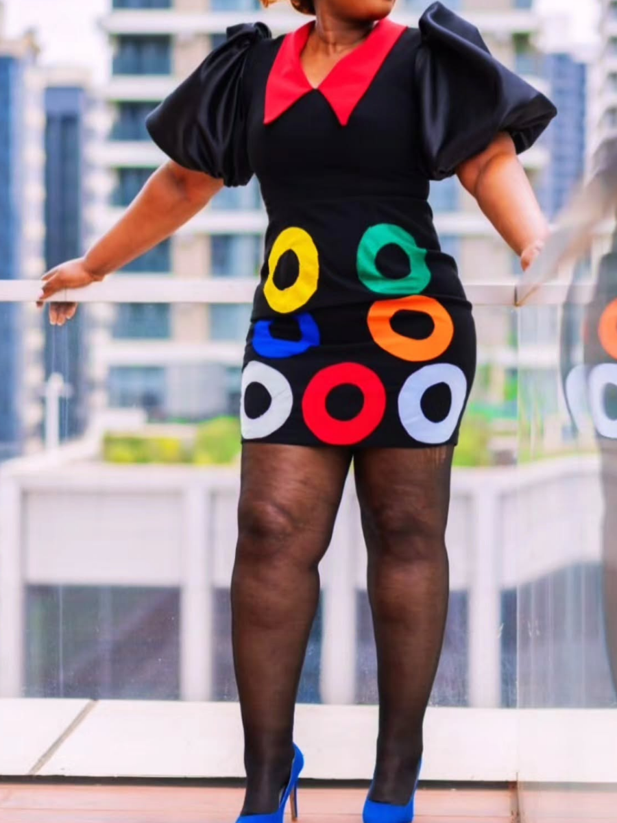 Classy Colorful Mini Dress