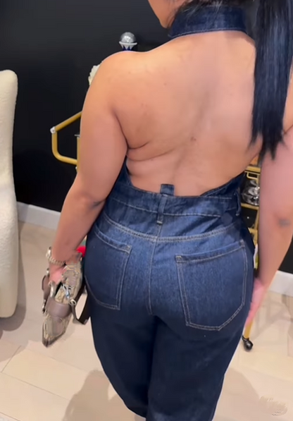 Sexy Backless Denim Jumpsuit