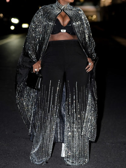Sequined Sparkle Shine Blouse & Rhinestones Pants
