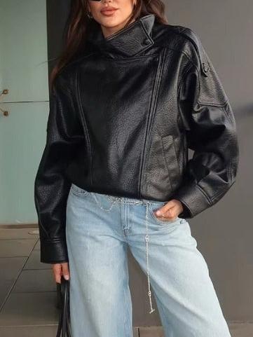 The Lucille Asymmetrical Leather Jacket