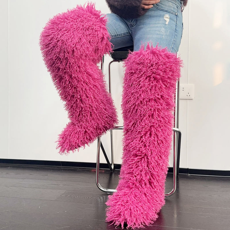 Imitation Sheep Plush Snow Boots Knee Boots