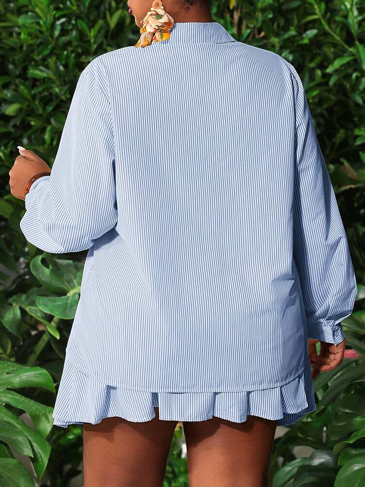 Women's Elegant Lightweight Striped 2 Pieces Set