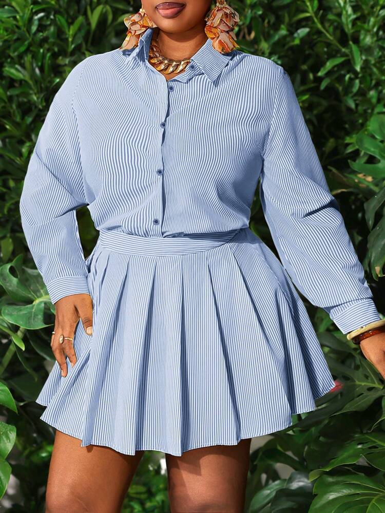 Women's Elegant Lightweight Striped 2 Pieces Set