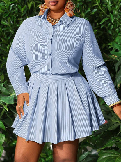 Women's Elegant Lightweight Striped 2 Pieces Set