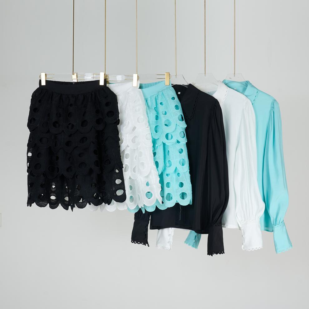 Classy Cutout Lace Skirt Suit