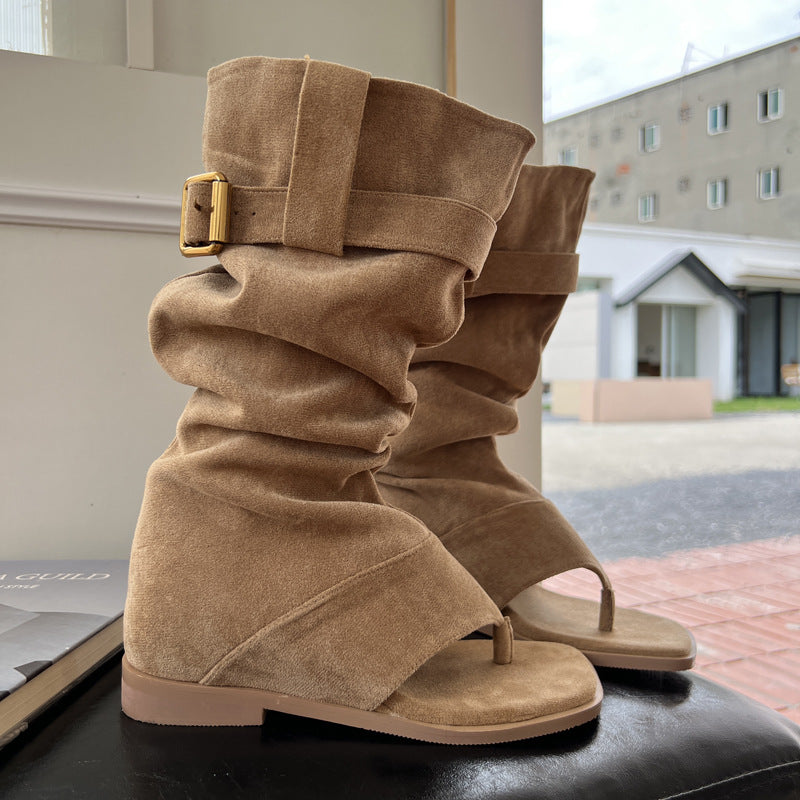 Cool Girl's Clip-Toe Flat Booties