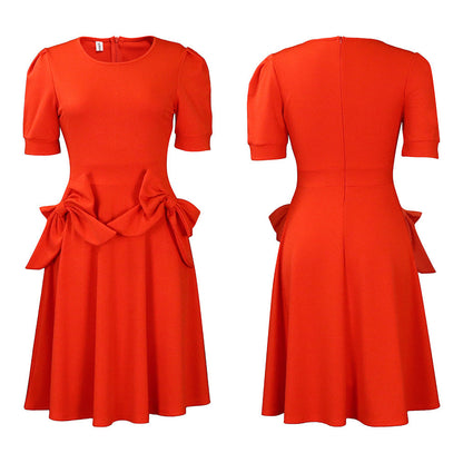 Adorable Bow Dress With Pockets